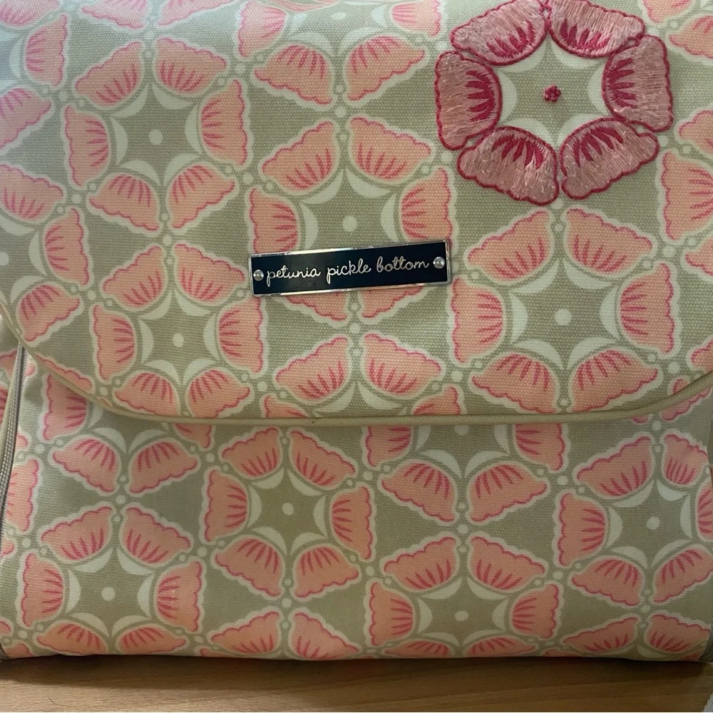 Petunia Pickle Bottom Boxy Backpack Diaper Bag | Pink Floral Glazed Canvas